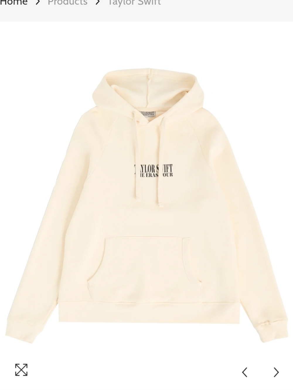 Taylor Swift | The Eras Tour I Beige Hoodie Size L - Picture 2 of 10